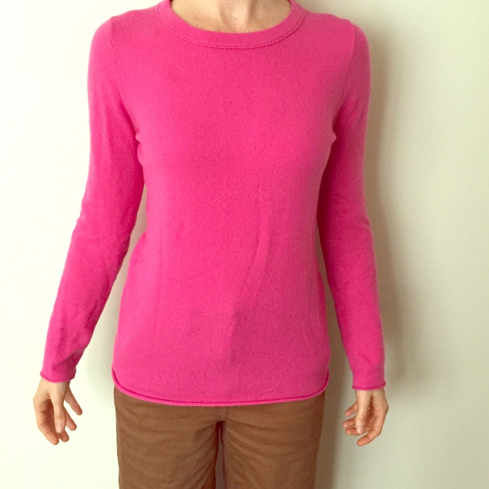 J. Crew Small Hot Pink 100% Cashmere Sweater